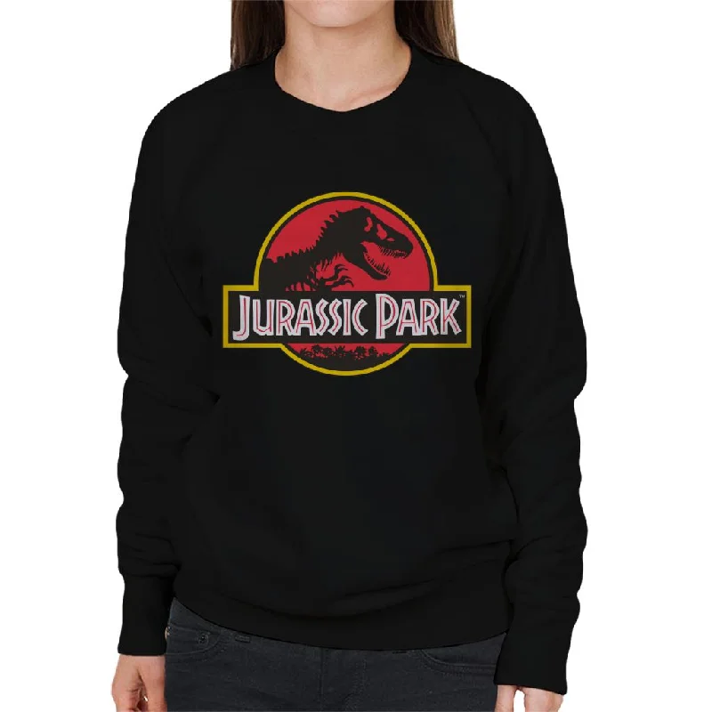 Jurassic Park Classic Logo Women's Sweatshirt Hoodie with Set-In Sleeves Structured Classic