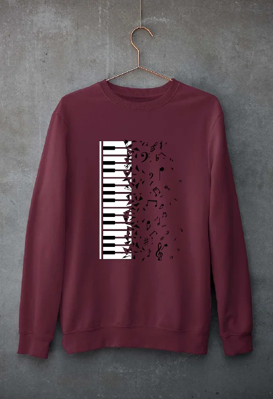 Piano Unisex Sweatshirt for Men/Women Hoodie with Sequins Glamorous Eye-catching