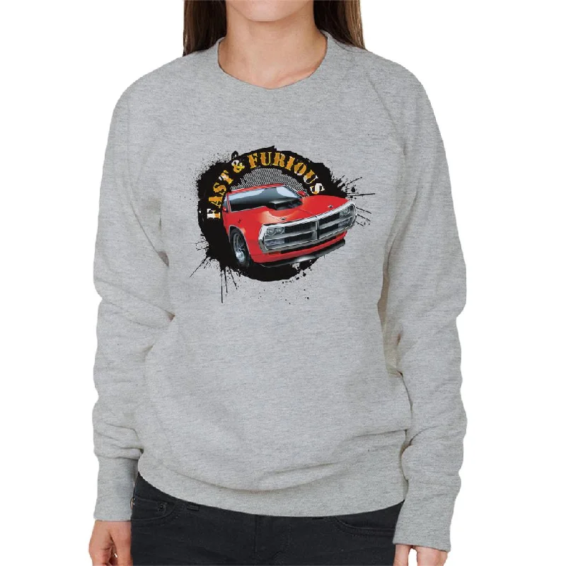 Fast and Furious Car Splatter Women's Sweatshirt Hoodie with Print Artistic Unique