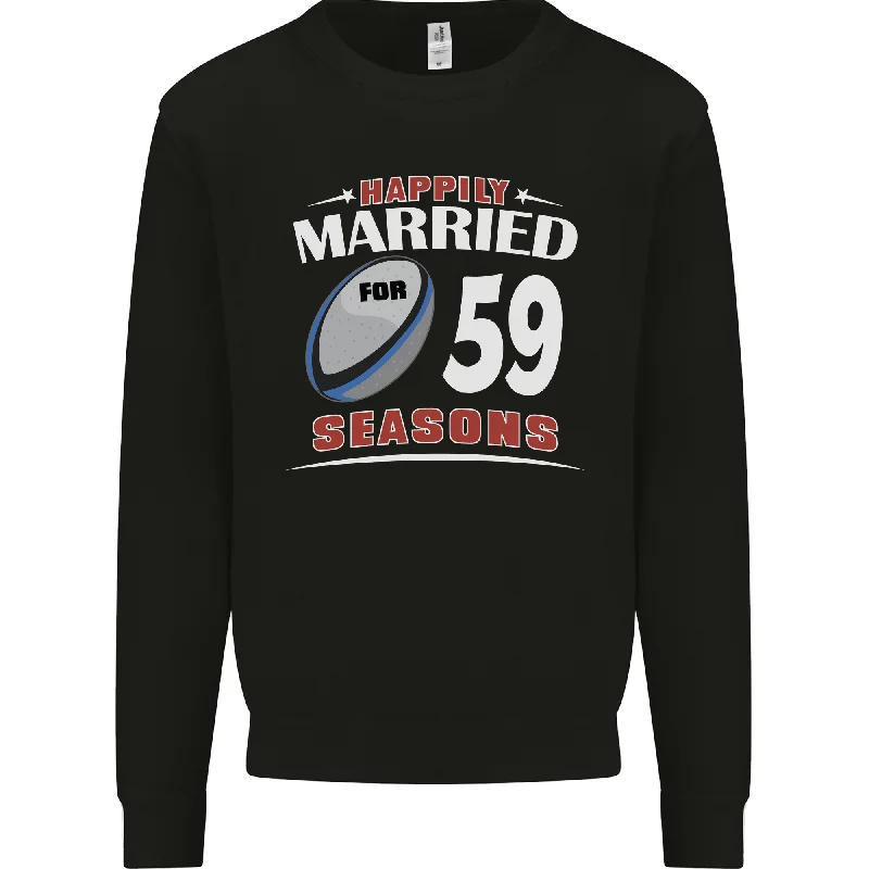 59 Year Wedding Anniversary 59th Rugby Mens Sweatshirt Jumper Hoodie with Drawstring Waist Adjustable Fitted