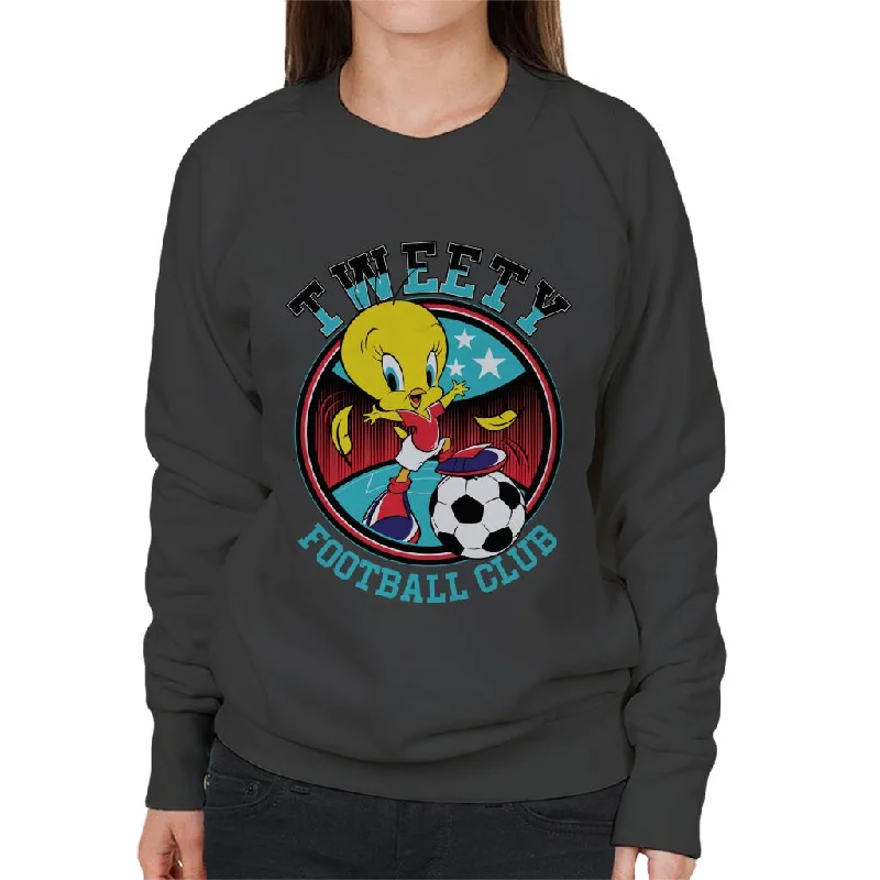 Looney Tunes Football Tweety FC Women's Sweatshirt Hoodie with Cuffed Sleeves Snug Secure