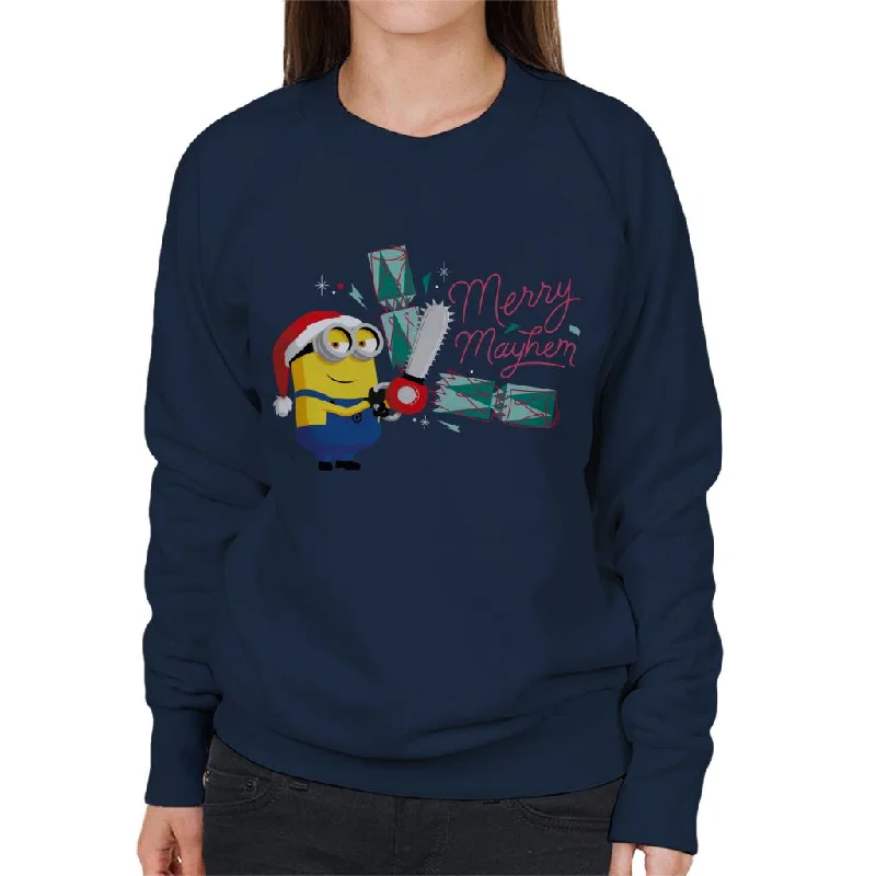 Minions Christmas Merry Mayhem Women's Sweatshirt Hoodie with Hem Patch Decorative Personalized