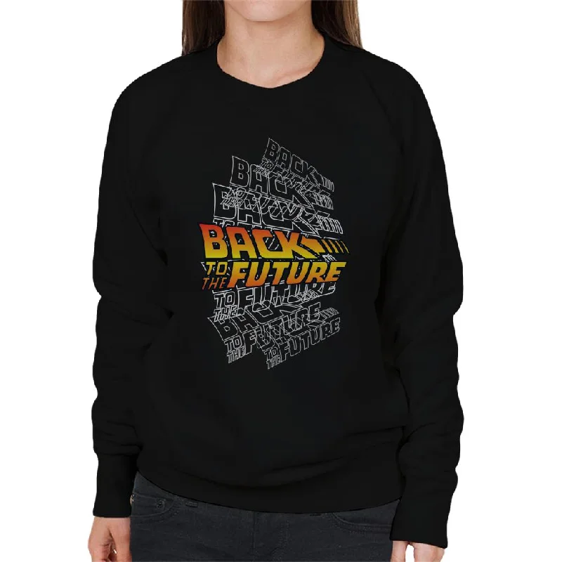 Back To The Future Classic Layered Logo Women's Sweatshirt Hoodie with Tie-Dye Psychedelic Retro