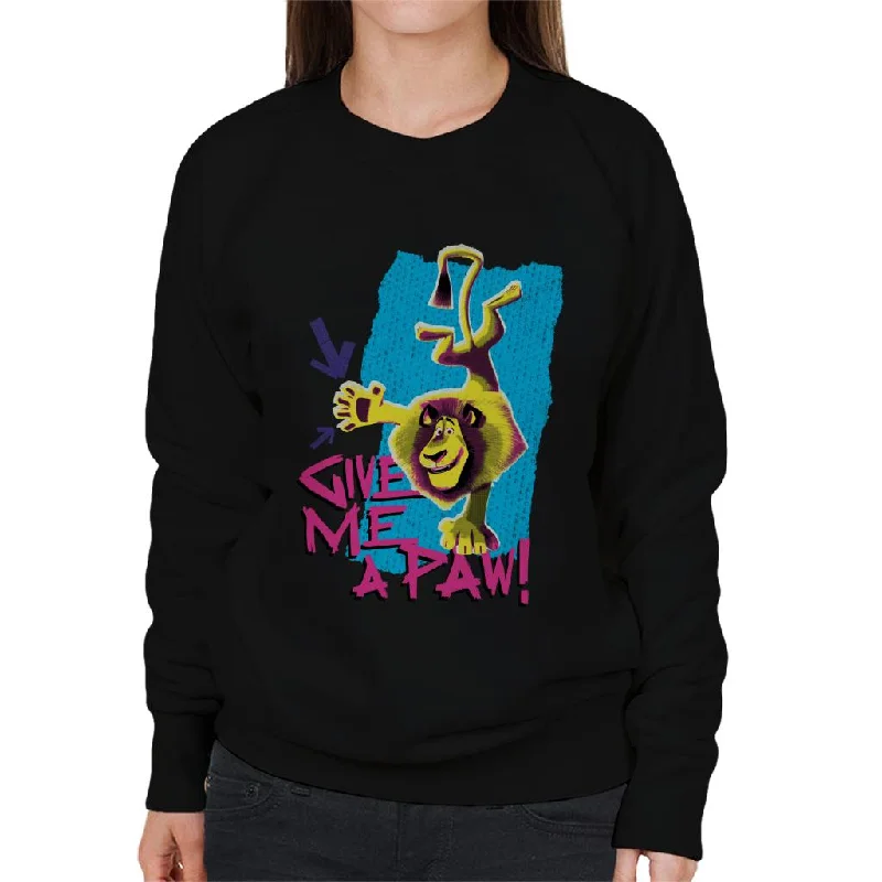 Madagascar Alex Give Me A Paw Women's Sweatshirt Hoodie Jacket Zipper Layering