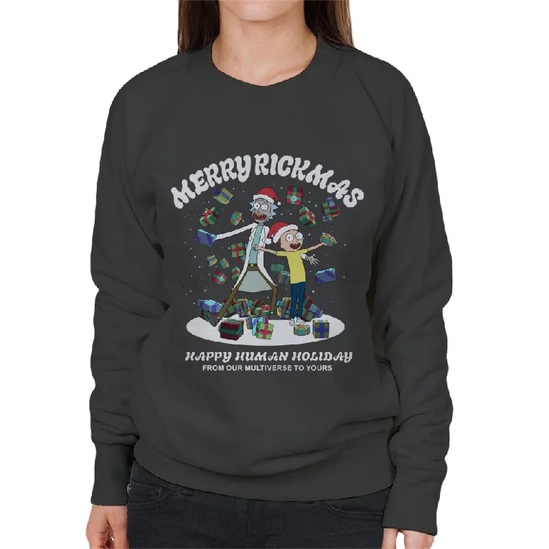 Rick and Morty Merry Rickmas Christmas Women's Sweatshirt Hoodie with Fur Luxurious Winter