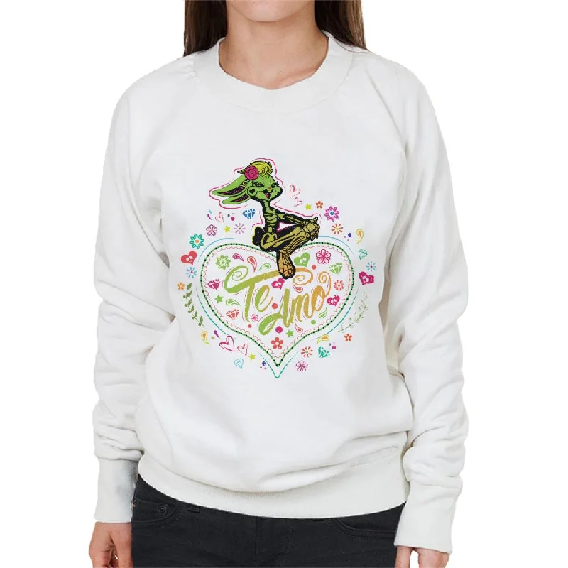 Looney Tunes Halloween Lola Bunny Te Amo Women's Sweatshirt Hoodie with Rolled Sleeves Casual Relaxed