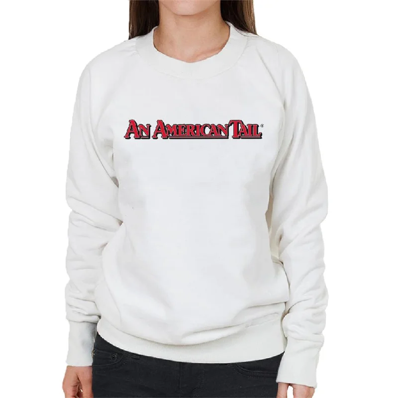 An American Tail Classic Red Text Logo Women's Sweatshirt Hoodie Dress Longline Feminine