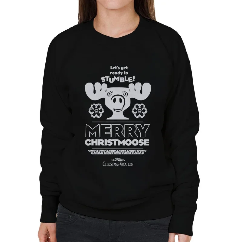 National Lampoon’s Christmas Vacation Merry Christmoose Women's Sweatshirt Hoodie with Neon Bright Vibrant