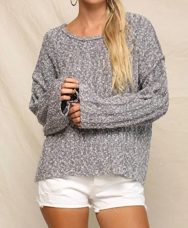 Addison Oversized Sweater In Grey Boxy Sweater Fitted Sweater A-Line