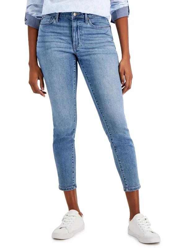 Womens High Rise Cropped Ankle Jeans Trendy Colored Denim Jeans