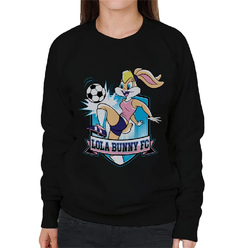 Looney Tunes Football Lola Bunny FC Women's Sweatshirt Hoodie with Raglan Sleeves Sporty Comfortable