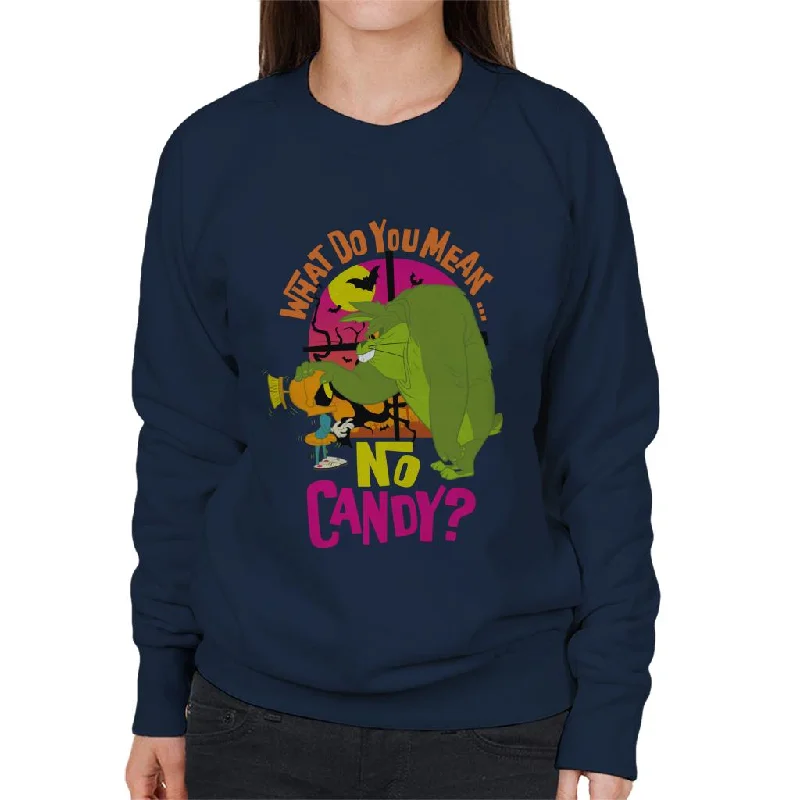 Looney Tunes Halloween What Do You Mean No Candy Women's Sweatshirt Hoodie with Magnetic Closure Innovative Modern