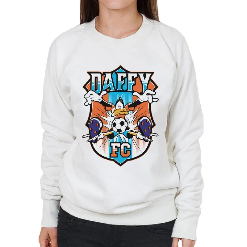 Looney Tunes Football Daffy FC Women's Sweatshirt Hoodie with Gradient Ombre Colorful