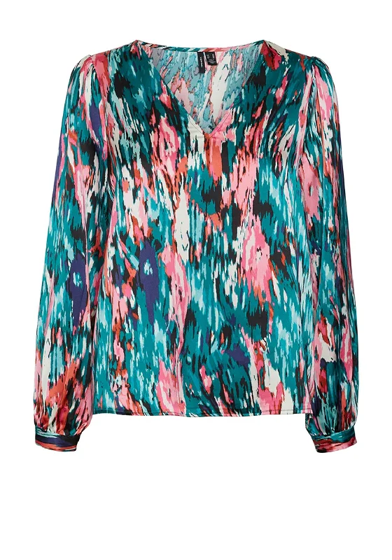 Vero Moda EA Multi Blouse, Parasailing Pleated Collar Blouse