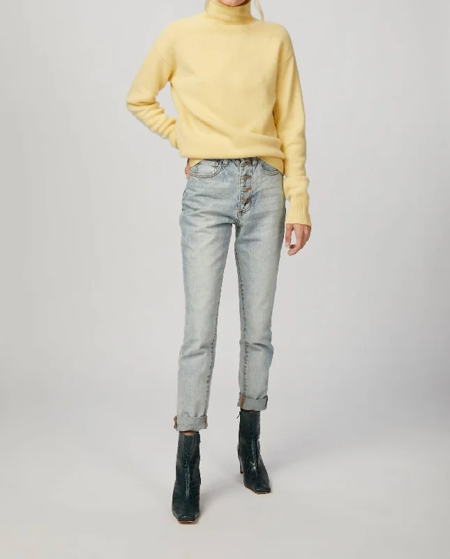 Pure Cashmere Sweater In Margarine Boxy Sweater Fitted Sweater A-Line