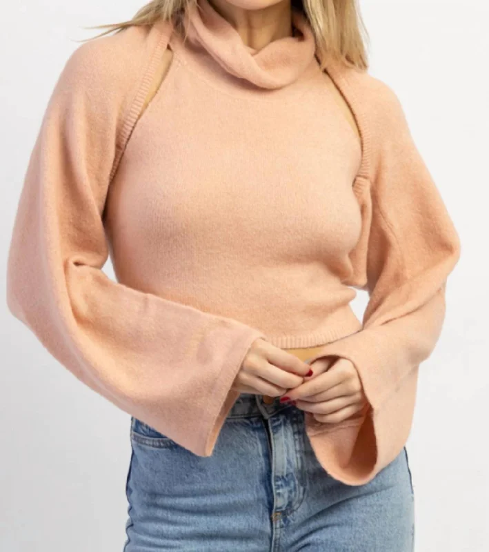 The Maddie Sweater Set In Blush Graphic Sweater Embroidered Appliqued