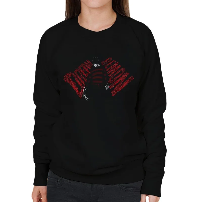 A Nightmare On Elm Street Freddy Krueger Dream Demon Women's Sweatshirt Hoodie with Hem Raw Edge Edgy Unfinished