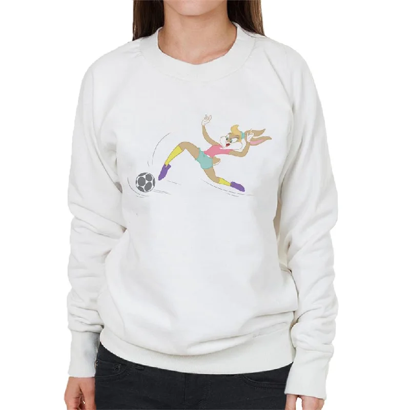 Looney Tunes Football Lola Bunny Pass Women's Sweatshirt Hoodie with Zipper Versatile Modern