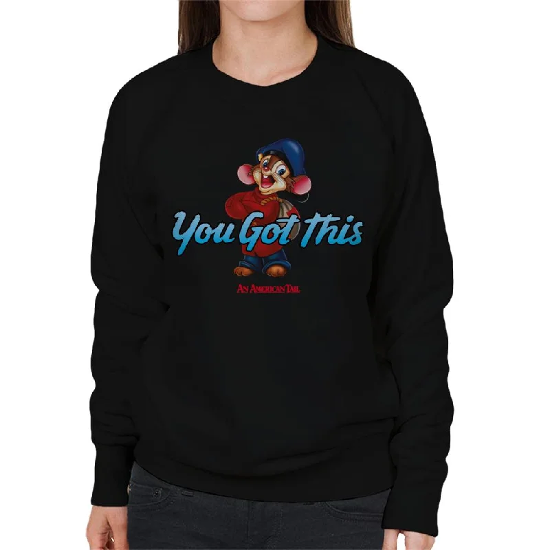 An American Tail Fievel Mousekewitz You Got This Women's Sweatshirt Hoodie with High Neck Warm Protective