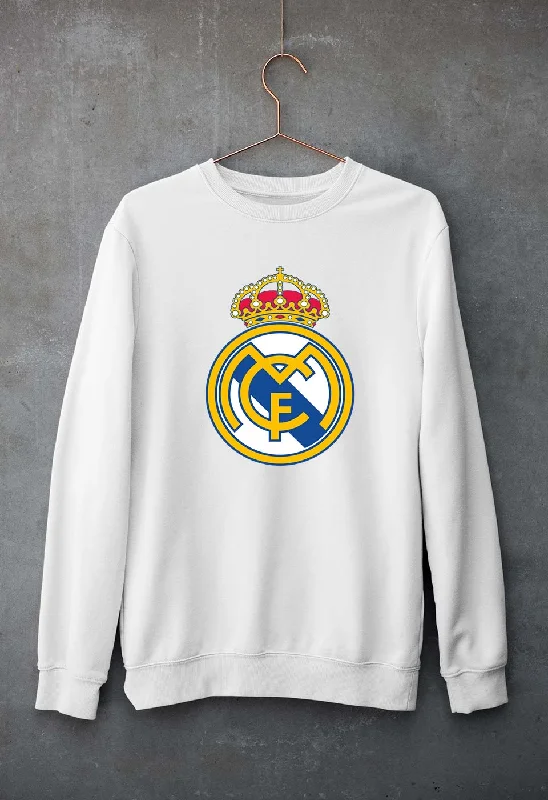 Real Madrid Unisex Sweatshirt for Men/Women Hoodie with Hem Frayed Vintage Worn