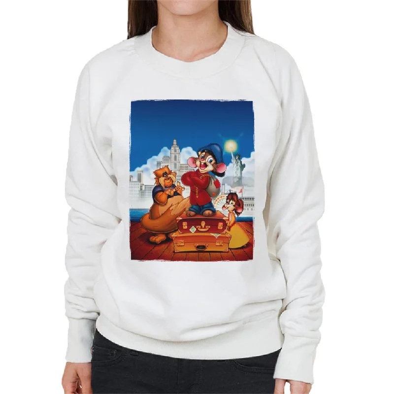 An American Tail Fievel Tanya And Tiger Women's Sweatshirt Hoodie with Cuffed Sleeves Snug Secure