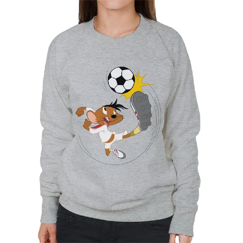 Looney Tunes Football Speedy Gonzales Kicking Ball Women's Sweatshirt Hoodie Crop Top Short Trendy