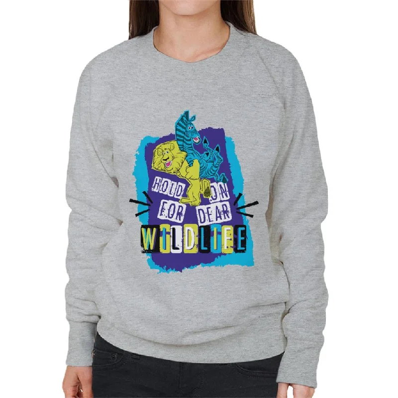 Madagascar Hold On For Dear Wildlife Women's Sweatshirt Cotton Hoodie Fleece Lining Warmth