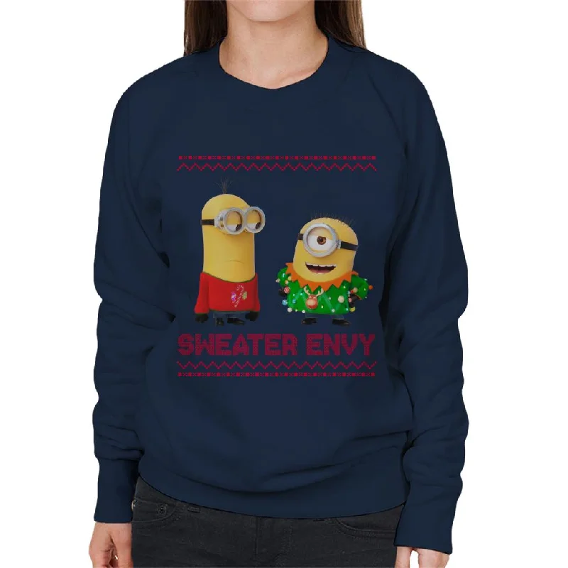 Minions Christmas Sweater Envy Women's Sweatshirt Hoodie with Emblem Brand Identity