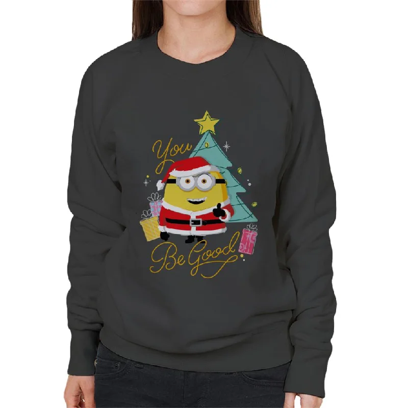 Minions Christmas You Be Good Women's Sweatshirt Hoodie with Drawcord Adjustable Secure