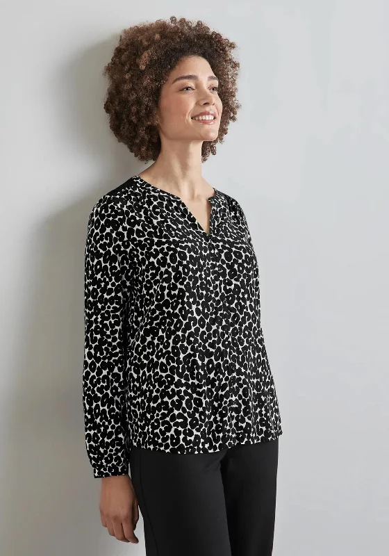 Street One Animal Print Blouse, Black Soft Modal Blouse