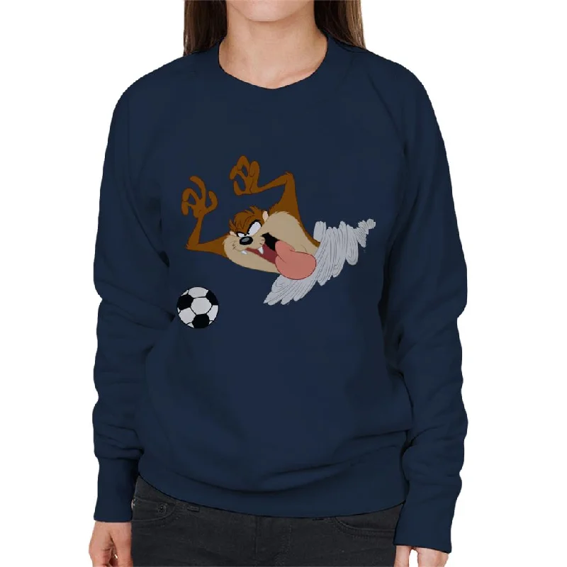 Looney Tunes Football Taz On The Pitch Women's Sweatshirt Hoodie with Print Artistic Unique