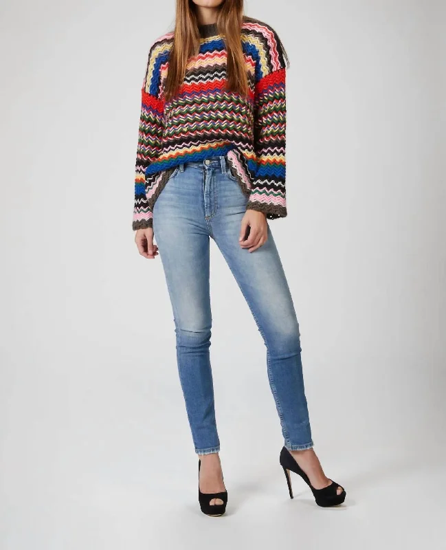 Rebeka Sweater In Multicolor Terry Terry Cloth Terry Knit