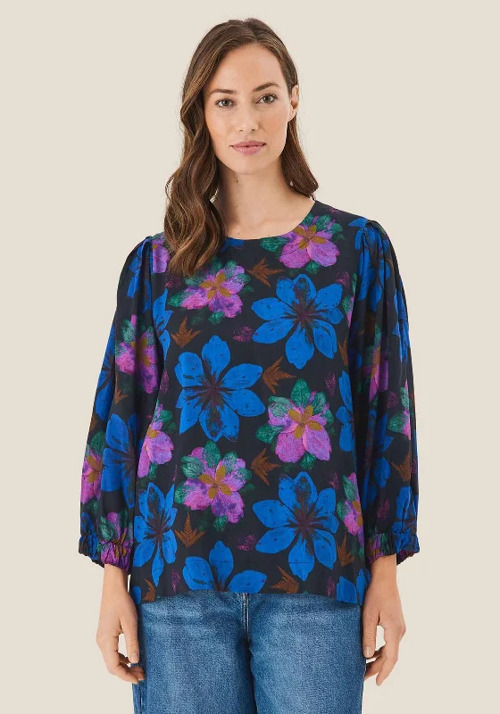 Masai Brisa Flower Print Blouse, Wild Aster Casual Relaxed Blouse