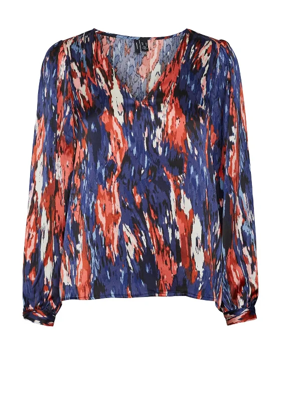 Vero Moda EA Multi Blouse, Astral Aura Drape Neck Blouse