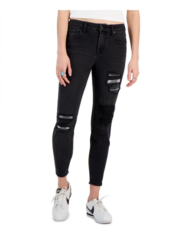 Womens Distressed High Rise Skinny Jeans Stylish Slim Fit Denim