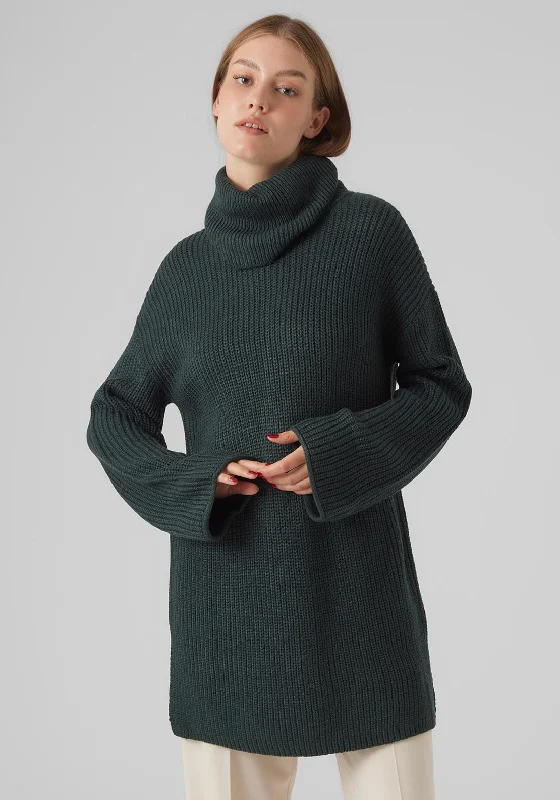 Vero Moda Sayla Oversized Roll Neck Jumper, Pine Grove Stylish Fashionable Trendy