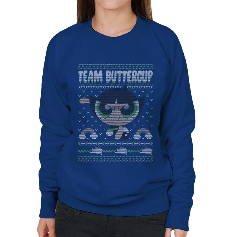 Powerpuff Girls Christmas Team Buttercup Women's Sweatshirt Hoodie with Pastel Soft Subtle