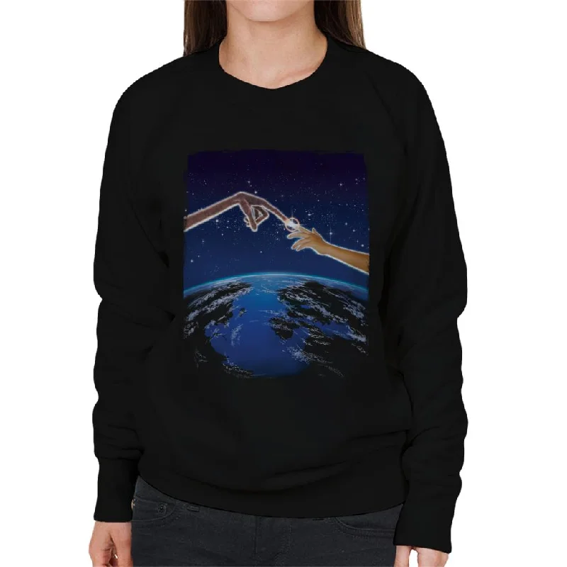 E.T. Earth Movie Poster Women's Sweatshirt Hoodie with Illustration Artistic Creative