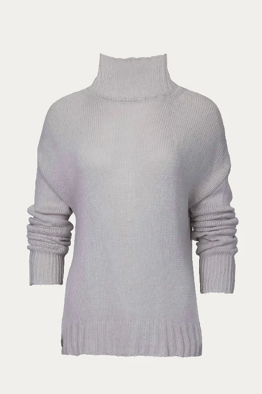 Knit Mock Neck Sweater In Beige Nylon Fabric Polyester Fabric Spandex Fabric