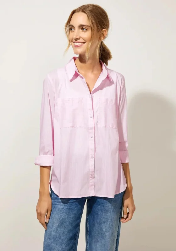 Street One Striped Cotton Mix Blouse, Soft Legend Rose Loose Fit Blouse