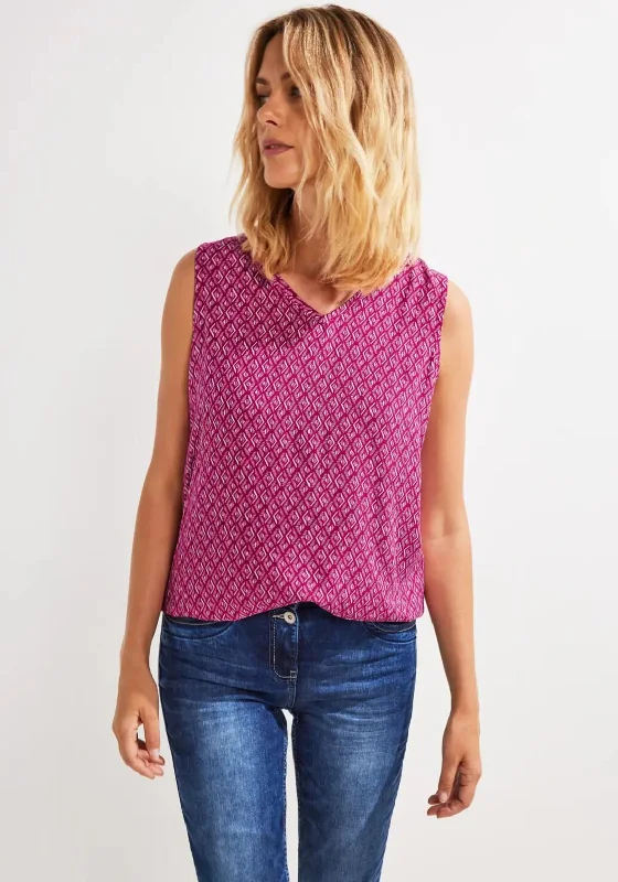 Cecil Minimal Print Blouse, Cool Pink Embroidered Floral Blouse