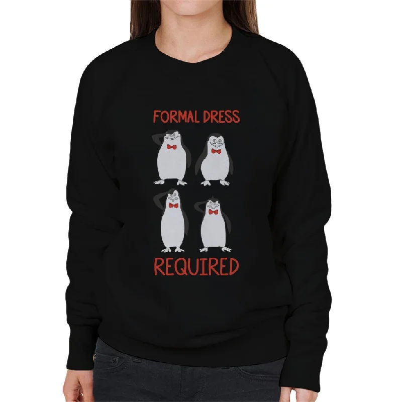 Madagascar Penguins Formal Dress Required Women's Sweatshirt Hoodie with Pattern Geometric Abstract