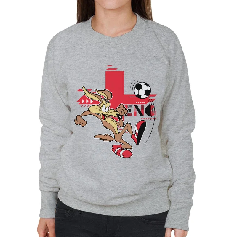 Looney Tunes Football Wile E Coyote Skills Women's Sweatshirt Hoodie with Hem Drawcord Adjustable Customizable