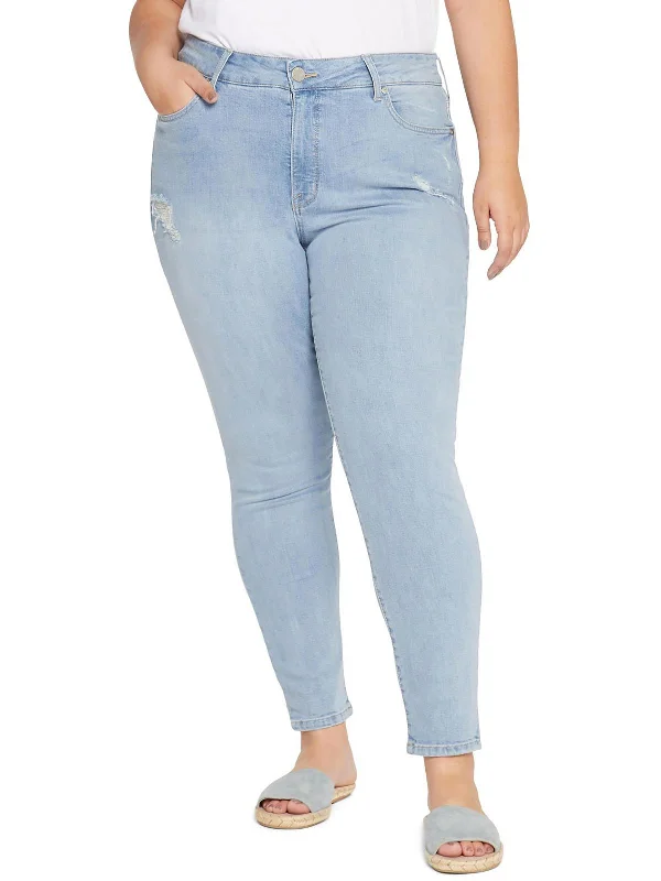 Plus Womens Denim Skinny Skinny Jeans Elegant Tapered Leg Denim