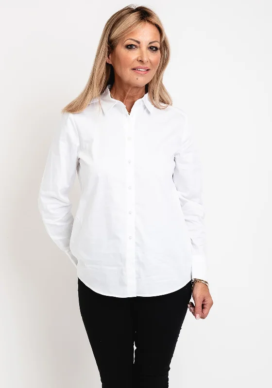 Gerry Weber Classic Buttoned Blouse, White Lightweight Floral Blouse