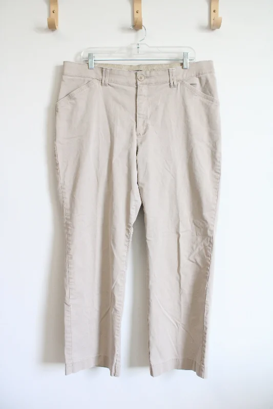 Lee Comfort Stretch Waistband Khaki Pants | 18 Short Wide-Legged Palazzos