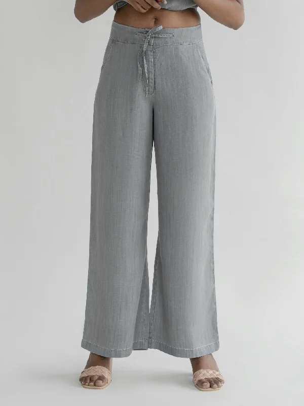 Walk in the Park Pants, Stone Grey Casual Drawstring Pants