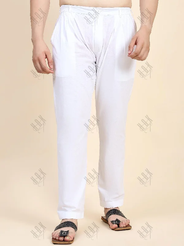 HOK White Pants For Men High-Waist Jogger Pants