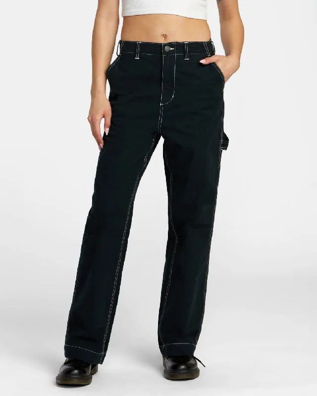 Spring Shift Pants - Black Trendy Work Pants