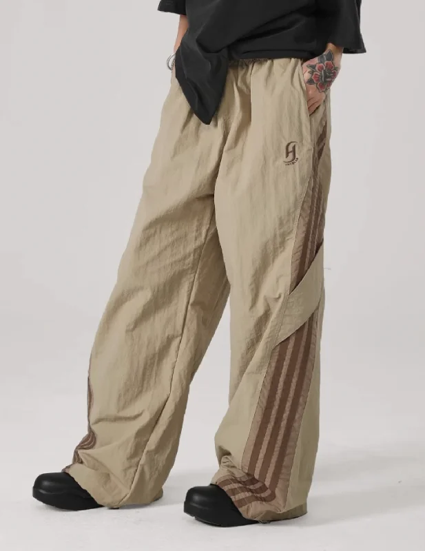 Striped Paratrooper Sports Rushing Pants Comfortable Denim Trousers